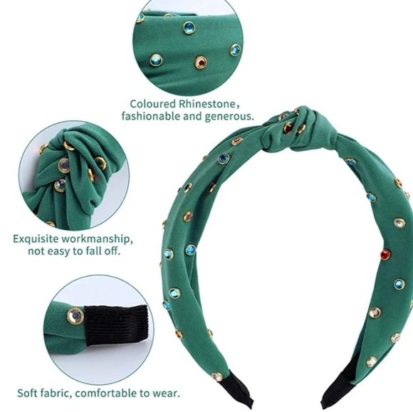 Vintage thick with Rhinestone knotted hairband hair accessories - Picture 5 of 5